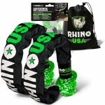 Rhino USA Soft Shackles 2-Pack - 1 cm x 55 cm (14,200 kg Min Break Strength) 4x4 Offroad Shackle - Heavy Duty Off Road Accessories for Rhino Tow Strap, Tow Rope, Snatch & Recovery Straps- Green