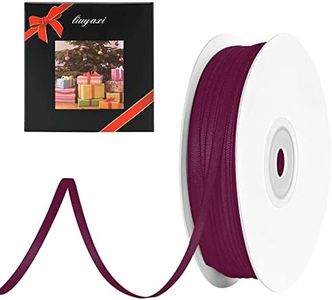 LIUYAXI Burgundy Double Faced Satin Ribbon, 1/8" X Continuous 100 Yards, Thin Ribbons Perfect for Gift Wrapping Wedding Invitation Card Hair Bows Tag Floral Arrangement DIY Craft