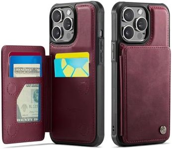 Vinich for iPhone 14 Pro Max Wallet Case with Card Holder, RFID Blocking Credit Slots Kickstand Shockproof Phone Cover for Women Men, Burgundy