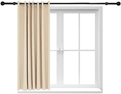 Sunnydaze 101 x 83-Inch Indoor/Outdoor Room Darkening Curtain Panel with Grommet Top - Includes Tieback - Beige