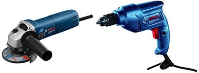 BOSCH GWS 600 professional Angle Grinder for Metal Working (Blue) & Gbm 350 Professional Rotary Drill, Wood & Metal Work (350 Watt Blue),Corded Electric, 1 Pack