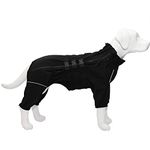 Dogs Waterproof Jacket, Lightweight Waterproof Jacket Reflective Safety Dog Raincoat Windproof Snow-proof Dog Vest for Small Medium Large Dogs Black XXXL