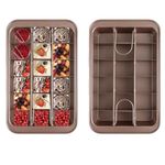 WOPPLXY 2 Pcs Brownie Pan with Dividers, Non-Stick Brownie Baking Pan, Carbon Steel Square Baking Pan, 18 Pre-slice Brownie Baking Tray (12 x 7.6 x 1.5 Inch)