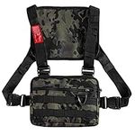 Feenmai Chest Pack for Women Men, Chest Vest Bag, Tacticals Chest Rig Pocket, Adjustable Vest Chest Pack, Waterproof Crossbody Bags Harness Pocket Pack for Jogging Sport Outdoor Adventurers