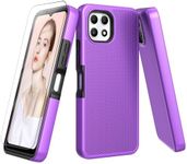 TUNKARMOR Case for T-Mobile REVVL 7 Phone Case,Military Grade Drop Series Cover,Slim & Tough with Port Protection Protective Phone Case Bumper Cover Anti-Scratch. Built-in Screen Protector - Purple