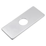 uxcell 6 Inch Hole Cover Deck Plate Escutcheon, Stainless Steel Sink Cover Plate for Bathroom or Kitchen Sink Faucet, Rectangle((Silver)