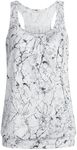 Miusey Yoga Tanks for Women Racerback Workout Tank Tops Scoop Neck Sleeveless Shirt Loose Fit Breathable Casual Sports Summer Clothes 2024 Marble XX-Large