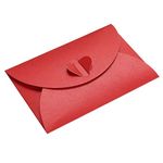 PATIKIL Mini Envelopes, 50 Pack Heart Clasp Tiny Items Storage Cute Present Card Holder for Wedding Greeting Party, Red