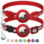 2-Pack Compatible with Airtag Cat Collar with Bell, Reflective GPS Tracker Cat Compatible with Apple Airtag Case, Personalized Compatible with Airtag Cat Collar with Safety Clasp