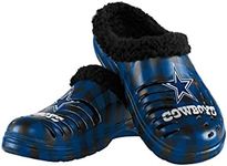 FOCO Dallas Cowboys NFL Mens Sherpa Lined Buffalo Check Clog - L