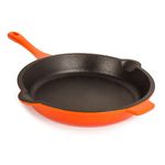 BergHOFF Neo 10" Enameled Cast Iron Fry Pan, Even Heat, Induction Cooktop Compatible, Oven Safe Up To 400°F, Orange