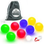 GoSports 100 mm LED Bocce Ball Game Set - Includes 8 Light Up Bocce Balls, Pallino, Case and Measuring Rope