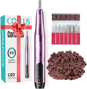COSLUS Cordless Nail Drill Electric File: Professional for Acrylic Gel Dip Powder Nails Portable Nail Drill Machine Kit for Manicure Pedicure Nail Set with Everything Rechargeable Lightweight