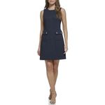 Tommy Hilfiger Women's Mini Jacquard Pocket Knit Dress, Sky Captain, 20