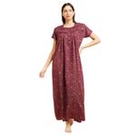 Sweet Dreams Womens Red Floral Printed Maxi Nightdress