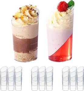 Matana - 100 Bicchierini di Plastica Monoporzione Riutilizzabili per Finger Food (70ml) - Bicchieri Trasparenti per Dolci, Contenitori per Dessert