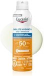 Eucerin Sun Complete Hydration Sunscreen Spray for Body SPF 50 | Sunscreen Spray with Hyaluronic Acid | Lightweight, Fragrance Free | 170 g Spray Bottle