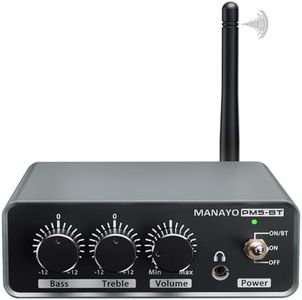 MANAYO Compact Phono Preamp & Bluetooth 5.3 Transmitter for Turntables | Hi-Fi Audio with Bass/Treble Control | Line/Phono Switch with 36db & 4db gain for Vinyl Record Player