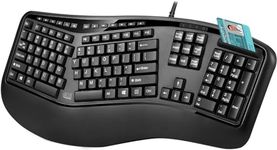 Adesso TruForm AKB-150SB-TAA Desktop Ergonomic Smart Card Reader Keyboard (TAA Compliant), Black