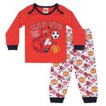 Manchester United FC Official Football Gift Boys Kids Baby Pyjamas 12-18 Months Red/White