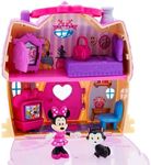 Disney Store Official Minnie Mouse Clubhouse Toys Play Set - Interactive Playhouse Junior Mickey Mouse Toys - Poseable Minnie & Cat Figures, 13-Piece Set, Perfect for Toddlers