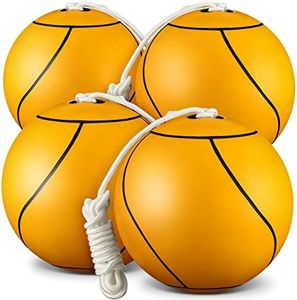 Shappy 4 Pcs Soft Tetherball Ball and Rope Rubber Game Tetherball Set Replacement Tetherball Equipment with Durable Attached Rope for Kids Adults Indoor Outdoor Backyard Yard Beach Play, Yellow