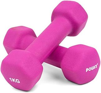 POWRX Manubri Pesi esagonali 0,5-10 kg - Pesetti Fitness con Rivestimento in Neoprene - Ideali per Esercizi in casa e Palestra - Peso e Colore a Scelta + PDF Workout, cavigliere pesi 2 kg