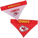 NFL Dog Bandana - Kansas City Chiefs Reversible PET Bandana. 2 Sided Sports Bandana with a Premium Embroidery Team Logo, Large/X-Large. - 2 Sizes & 32 NFL Teams Available