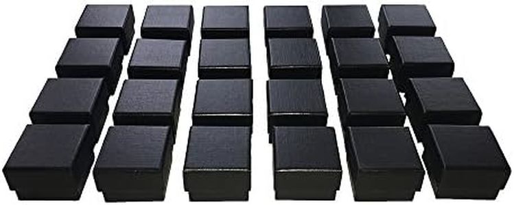 (24) - Marimor Jewellery Black Ring Gift Box with Foam and Velvet Insert Wholesale Pack of (24)