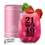 CROWNLY CRYSTAL® 70th Birthday Gifts for Women Stemless Wine Glasses Personalised Gifts for Women 70th Birthday Decorations Presents for Women Gift Ideas for Elderly Woman Retirement Gifts