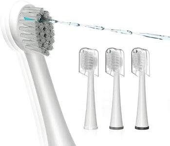 Replacement Brush Heads for Waterpik Sonic Fusion 2.0 - Flossing Toothbrush Head for Water pik with Color-Coded Rings & Hygienic Caps - 3 Pack White Soft Bristles - Compact Size