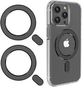 Magnetic Adapter Ring 2 Pack, Universal Magnet Sticker Compatible with Magsafe Accessories & Wireless Charging for iPhone 13/12/11 Mini Pro Max, Galaxy S22/S21 Fe Ultra (Black)