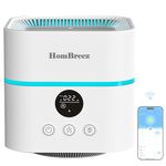 HomBreez Smart Wi-Fi Air Purifier and Humidifier Combo, Desk Air Purifier for Home, Dorm, Bedroom, Office, Air Purifiers and Humidifier and Aromatherapy Diffuser, White (WG-03-S)