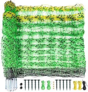PPOLB Electric Poultry Fence Netting - 164'L x 47.5"H, Portable Movable Nets Mesh for Chickens, Ducks, Geese, Rabbits, Electric Fencing for Backyards, Homesteaders, Farms Ranches, and Gardens