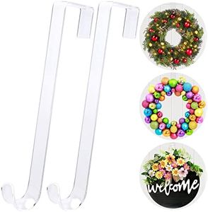 AnCintre 15 in Wreath-Hangers for Front Door,2 Pack Easter Christmas Halloween Decorations Fall Door Welcome Sign for Front Door Inside Outside Over The Door Hooks Organizer Home Décor