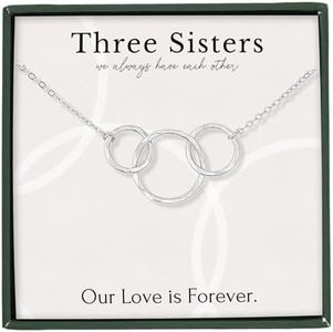 HOPE LOVE SHINE Collier en argent sterling pour sœurs 2, 3, 4, 5 - Cadeau d'anniversaire de la part d'une sœur, Argent sterling, Pas de gemme