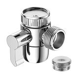 Shower Diverter Valve 3 Way Kitchen Tap Diverter Brass Sink Faucet Splitter M22 X M24 Adapter Replacement Part for Bathroom Bathtub