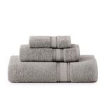 LANE LINEN Luxury Bath Towels Set - 3 Piece 100% Cotton Bathroom Towels, Quick Dry, Extra Aborbent, Super Soft Towels Set 1 Hand Towel, 1 Wash Cloths, 1 Bath Towel, Space Grey