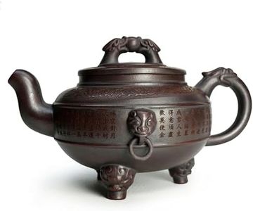 Purple Sand Teapot 12oz Chinese Zisha Clay Tea Pot Handmade Ceramic Three-legged Tripod Dragon Pearl Bronze Mud Kungfu Kettle Filter Loose