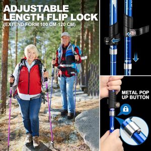 COVACURE Collapsible Walking Poles – Lightweight Trekking Sticks