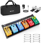 Vangoa Guitar Pedal Board with Power Supply, 21" x 8" Folding Powered Pedal Board 9V/12V/18V Aluminium Alloy Folding Small Pedalboard for Guitar with Premium Carry Bag, SD-S