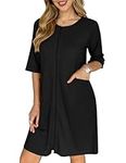 Ekouaer Zip Up Robes for Women Waffle Bathrobe House Dress Lightweight Knee Length Robe S-XXL