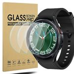 Diruite 4-Pack Screen Protector for Samsung Galaxy Watch 6 Classic 47mm Tempered Glass,HD Anti-Scratch Screen Protector for Samsung Galaxy Watch 6 Classic 47mm Screen Protection Cover[Diameter 37.2mm]