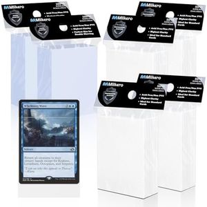 Mlikero 400 Pack Card Sleeves, 200 Matte White Trading Card Sleeve and 200 Inner Sleeves Ideal for Double-Sleeving, Perfect Fit Sleeves Compatible with MTG, TCG, Baseball, Football Cards.