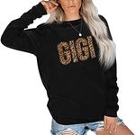 ALLTB GIGI Sweatshirt Women Gigi Heart Graphic Gigi Gifts for Grandma Casual Long Sleeve Nana Mothers Day Tops, Black 2, X-Large