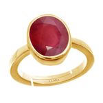 Clara Certified Ruby Manik 6.5cts or 7.25ratti Panchdhatu adjustable Ring for Women