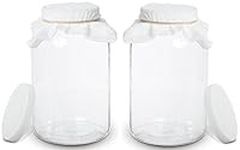 2 Pack - 1 Gallon Glass Wide Mouth 