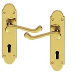 Carlisle Brass Oakley DL168 Lever Lock Door Handles (Pair) Solid Brass Victorian Scroll Handle 10 Year Mechanical Warranty Fire Door Rated Easy Maintain Laquered Finish 170x42mm Requires Mortice Lock