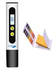 IONIX Digital Tds Tester & Ph Test Strips Combo, TDS Meter for Water Testing for Measuring Tds/Ppm- White