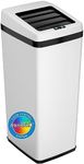 iTouchless 14 Gallon Sliding Lid Automatic Sensor Trash Can with Odor Filter System, 52 Liter White Steel Touchless Kitchen Garbage Bin